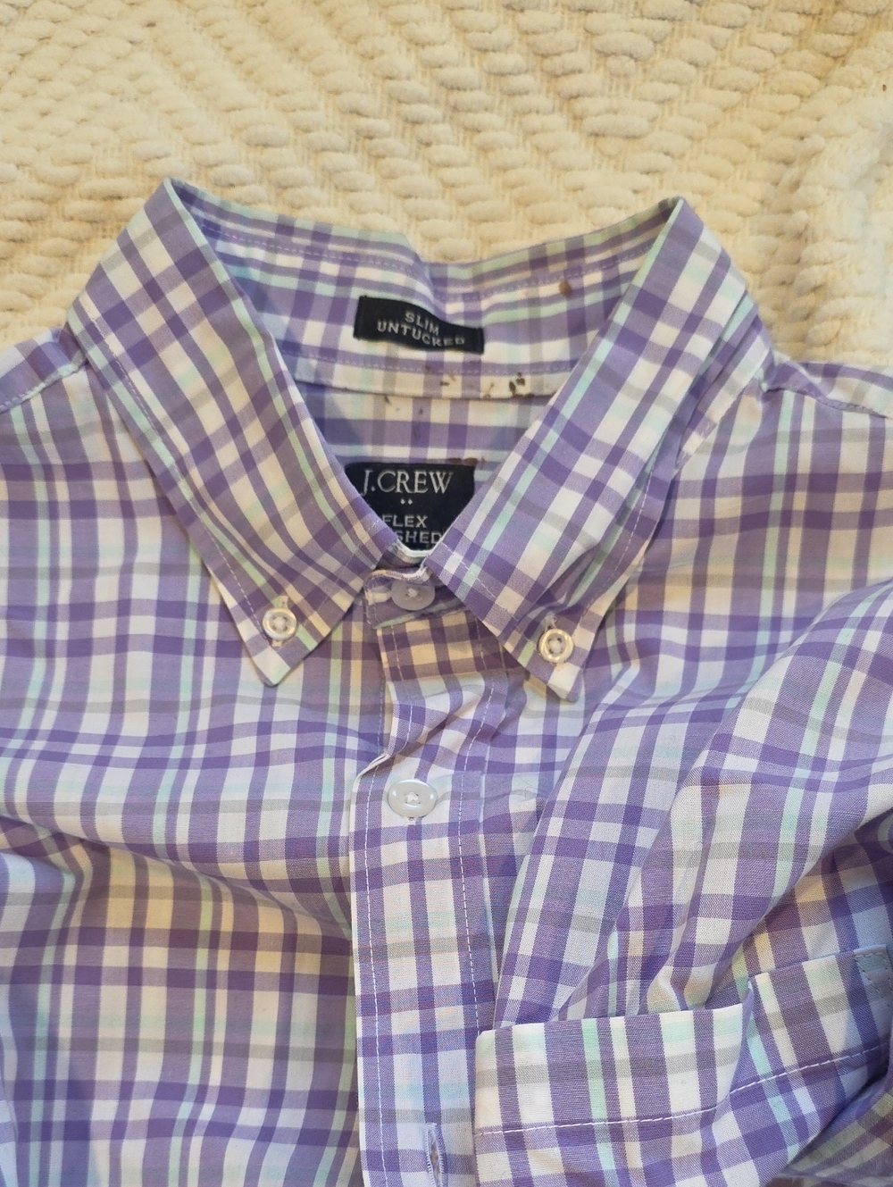 J. Crew Purple and White Plaid Button-Down Shirt